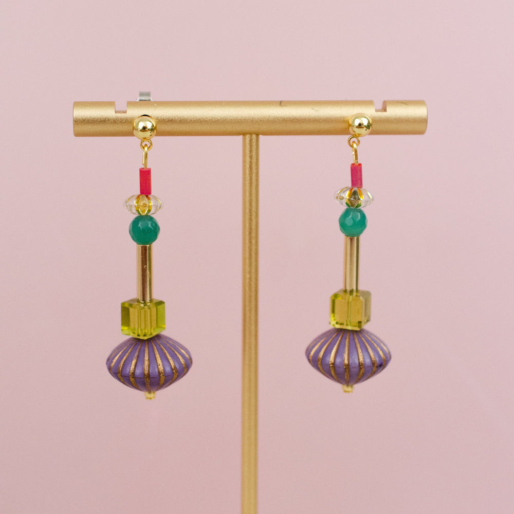 Purple Art Deco Earrings