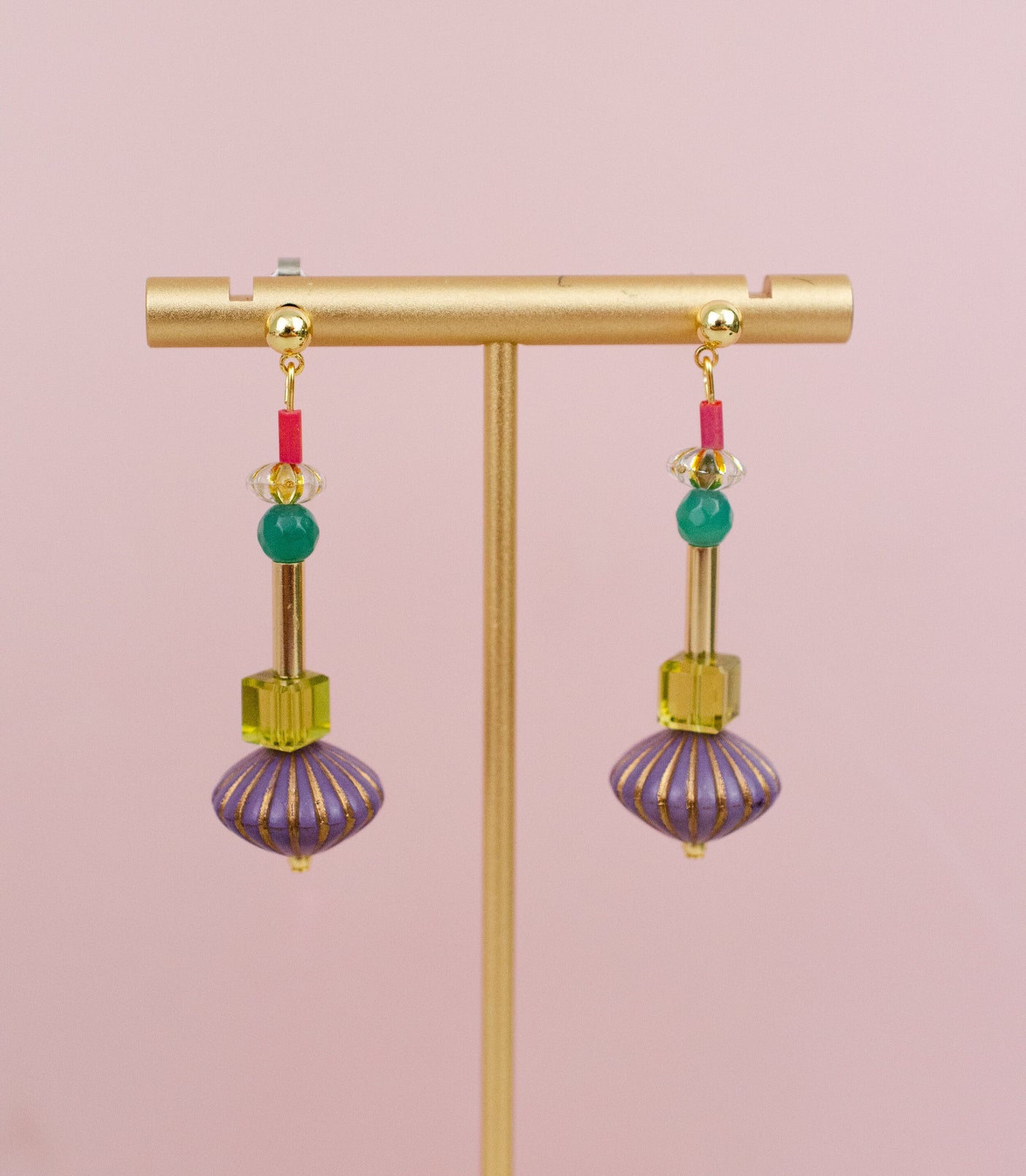 Purple Art Deco Earrings