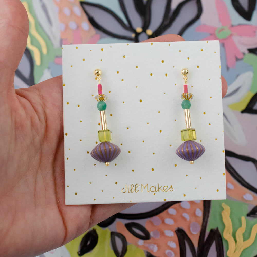 Purple Art Deco Earrings