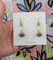 Purple dangle earrings, art deco style earrings, colorful dangle earrings, purple earrings, bright dangle earrings, beaded dangle earrings