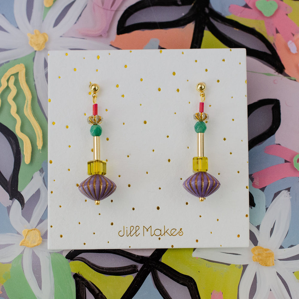 Purple Art Deco Earrings