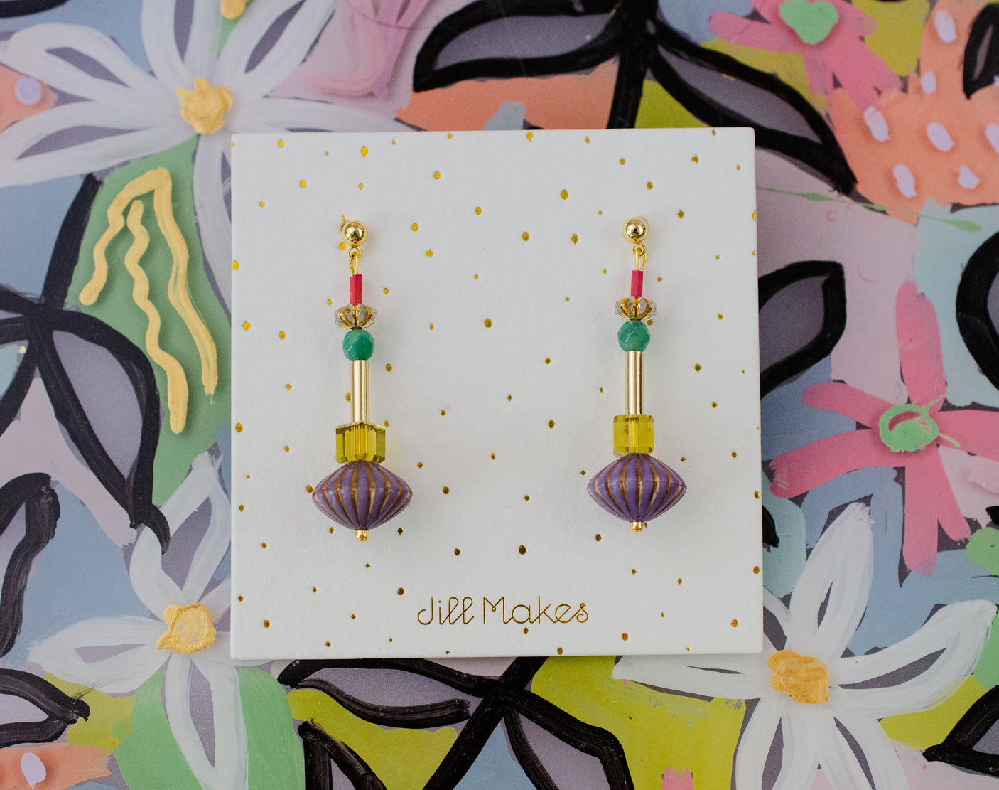 Purple Art Deco Earrings