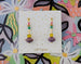 Purple dangle earrings, art deco style earrings, colorful dangle earrings, purple earrings, bright dangle earrings, beaded dangle earrings