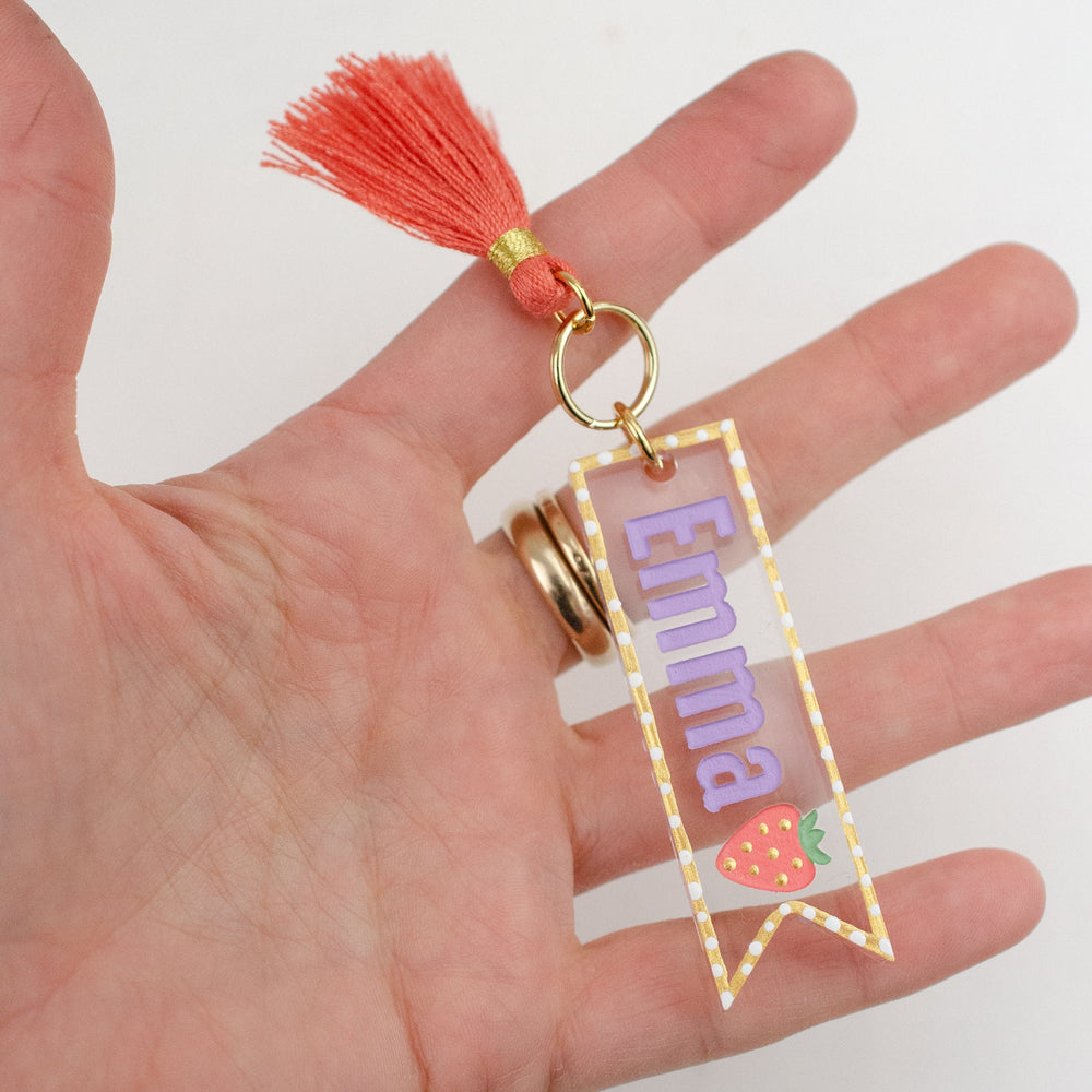 Personalized Strawberry Keychain