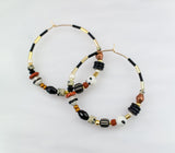 Mocha Beaded Hoops