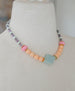 Colorful statement necklace, Multicolored beaded necklace, pastel statement necklace, chunky beaded necklace, handmade beaded necklace,