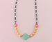 Colorful statement necklace, Multicolored beaded necklace, pastel statement necklace, chunky beaded necklace, handmade beaded necklace,