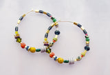 Jewel Tone Beaded Hoops