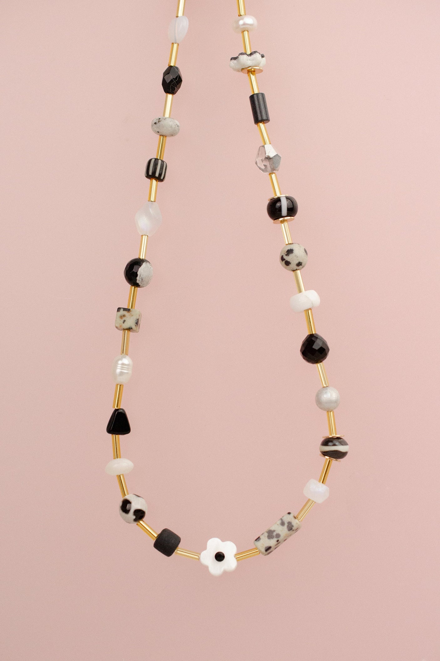 Black and white Beaded Necklace