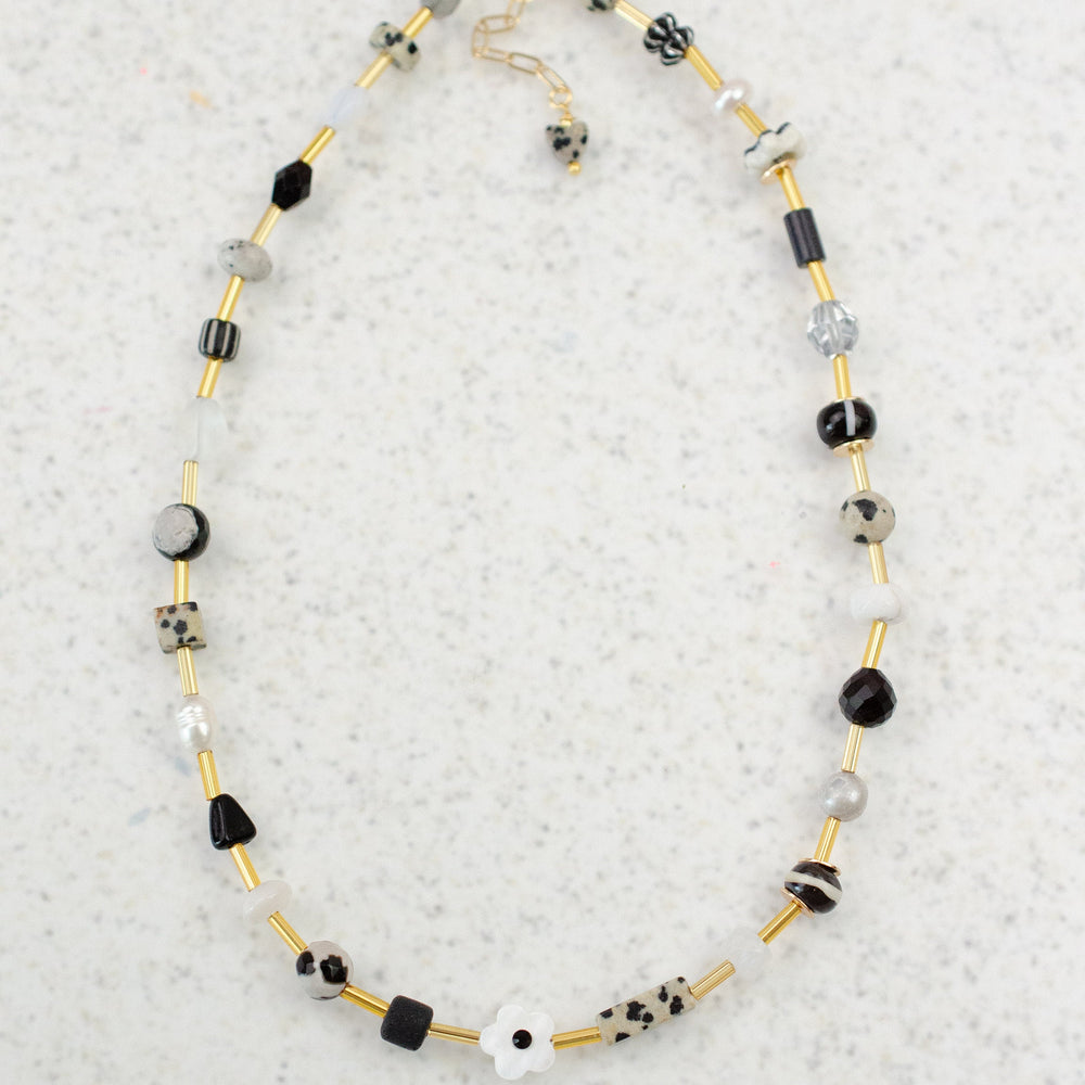 Black and white Beaded Necklace