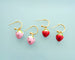 Strawberry Hoop Earrings, Beaded Earrings, Fruit Earrings, summer earrings, hoop earrings, berry earrings, strawberry dangle earrings,