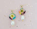 Pearl drop earrings, colorful pearl earrings, handmade pearl earrings, flower pearl dangle earrings, colorful dangle earrings, pearl jewelry