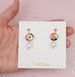 Pearl drop earrings, colorful pearl earrings, handmade pearl earrings, flower pearl dangle earrings, colorful dangle earrings, pearl jewelry