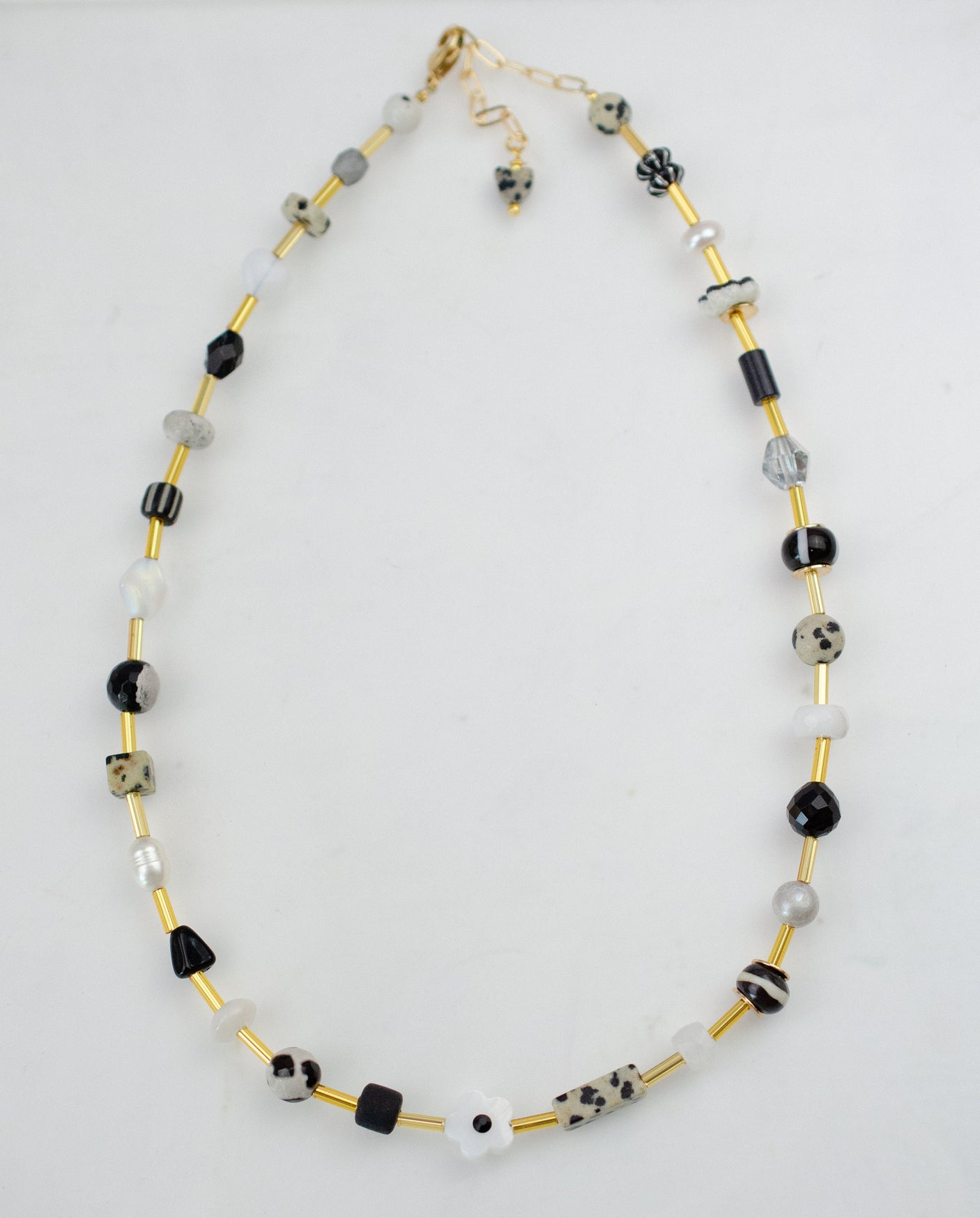 Black and white Beaded Necklace