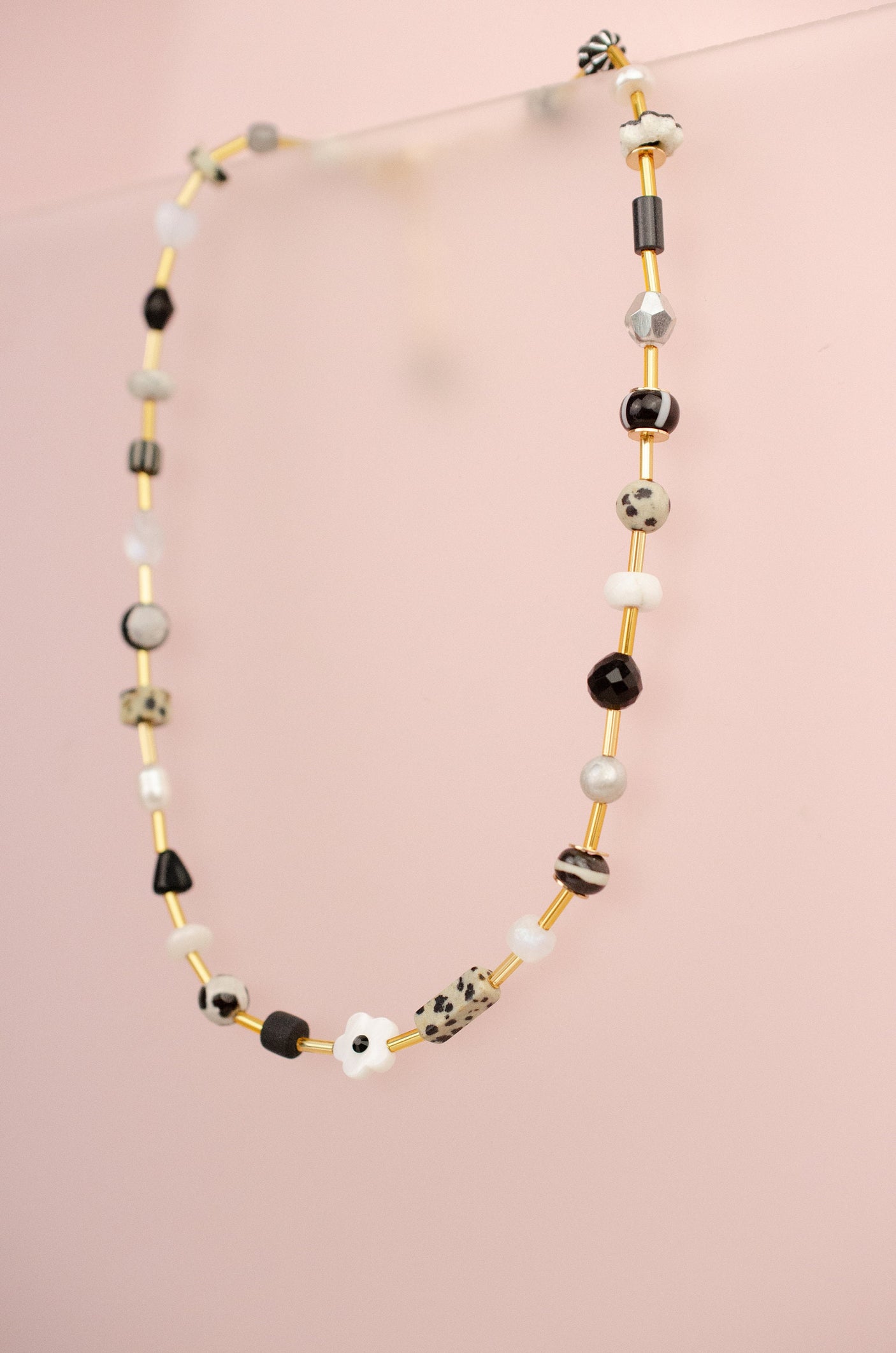 Black and white Beaded Necklace