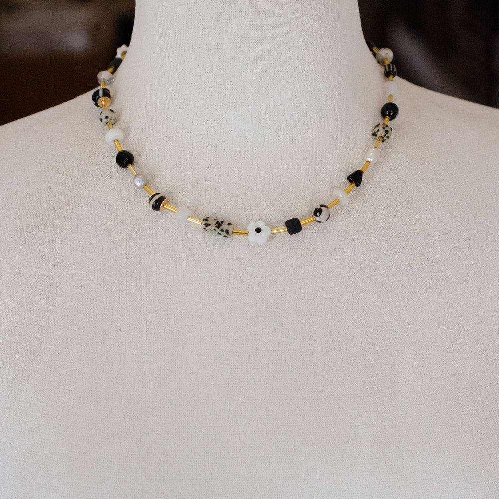 Black and white Beaded Necklace