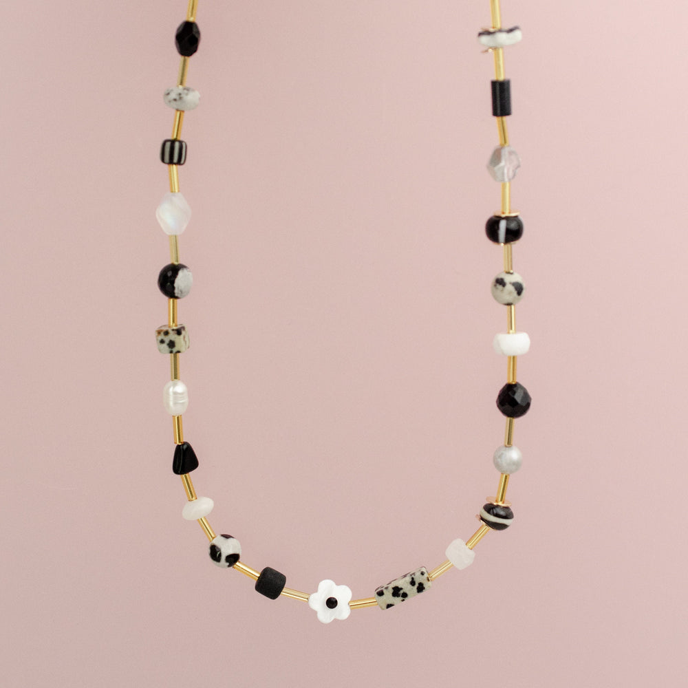 Black and white Beaded Necklace