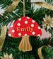 Personalized Mushroom Ornament, Hand-painted Christmas Ornament, Whimsical Ornament, Holiday Gift, Mushroom Decor, Woodland Ornament,