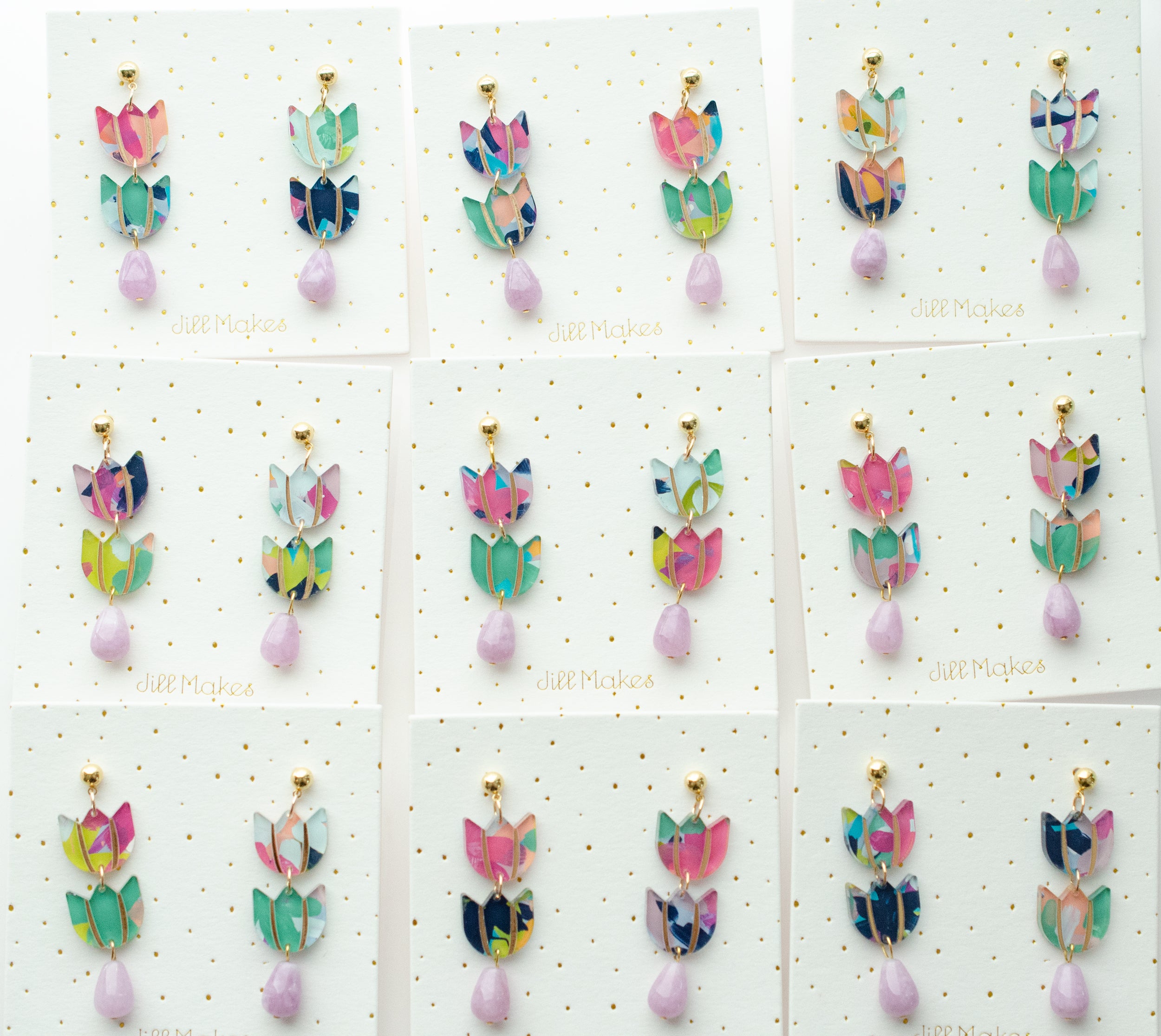 Floral statement earrings using Tulip dimensional paint – oh yay